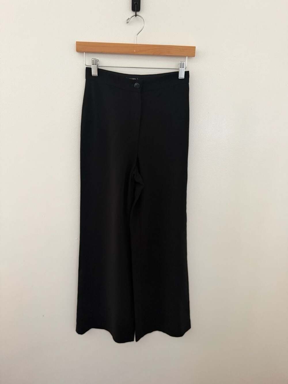 CHANEL Uniform Pants Size W24”Black Wide Leg